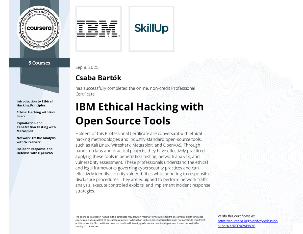 IBM Ethical Hacking with Open Source Tools