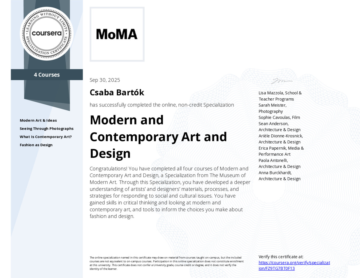 Modern and Contemporary Art and Design